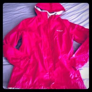 Columbia bright pink wind/rain jacket